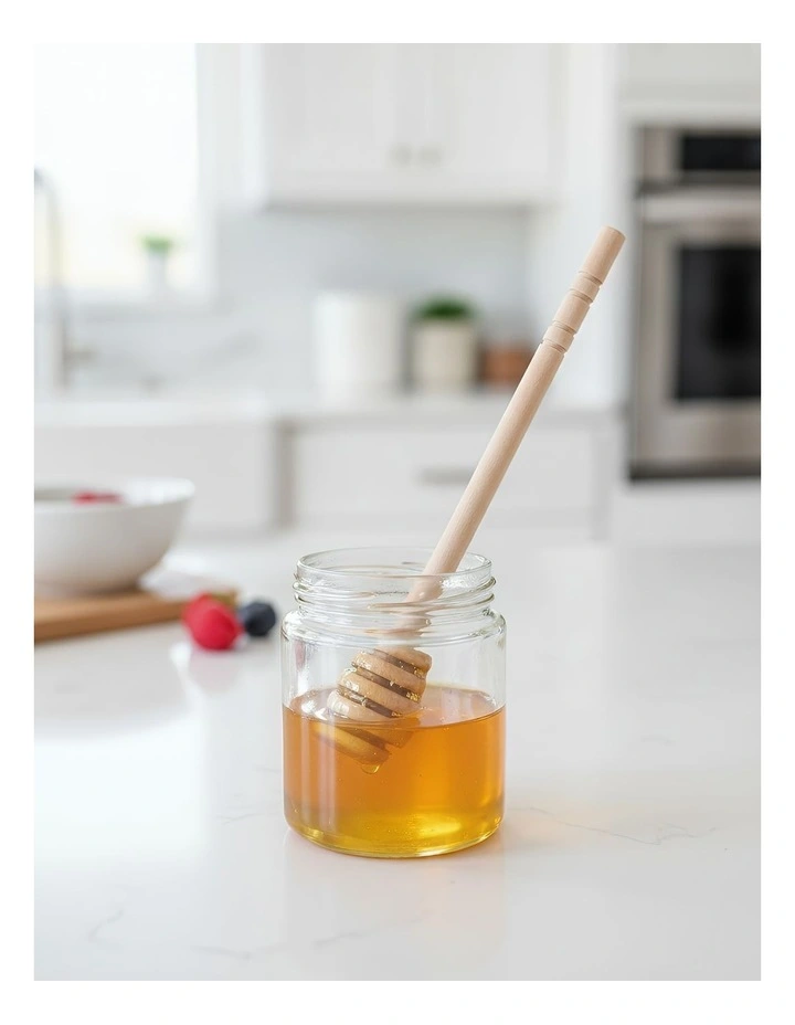 Wooden Honey Spoon Dipper Sticks 10 Pieces in Natural Brown image 2