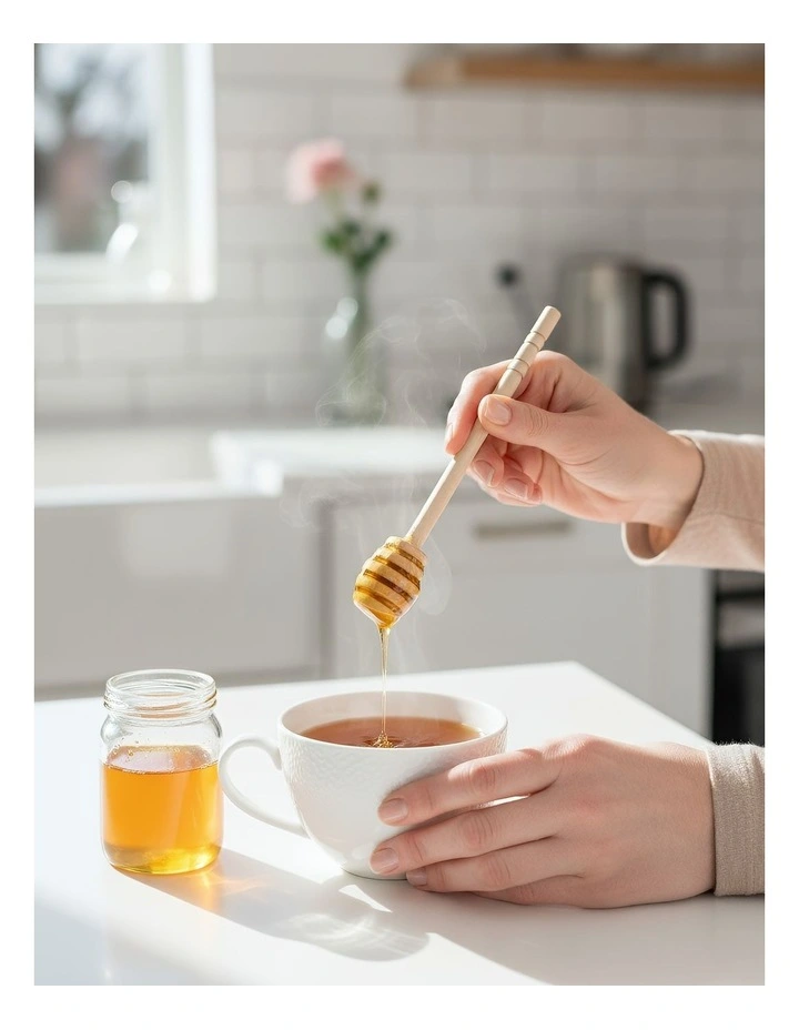 Wooden Honey Spoon Dipper Sticks 10 Pieces in Natural Brown image 3