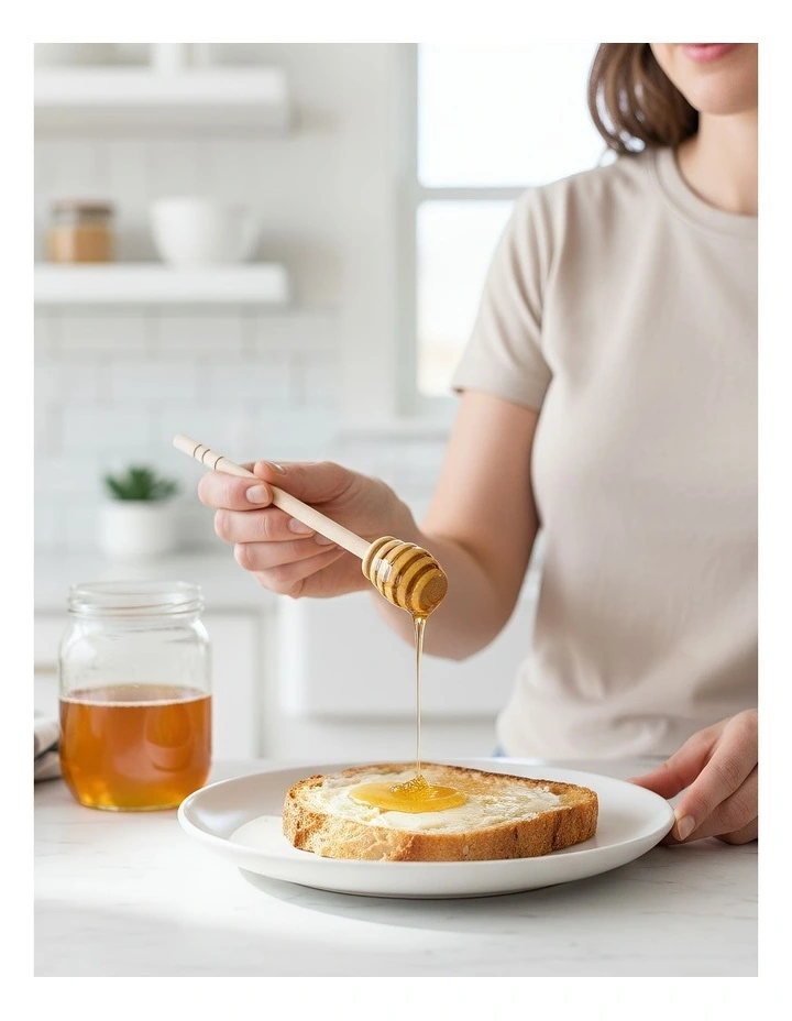 Wooden Honey Spoon Dipper Sticks 10 Pieces in Natural Brown image 5