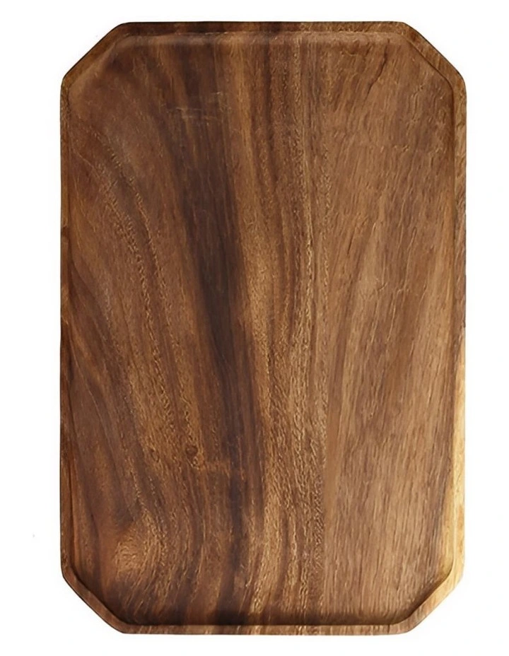 Wood Diagonal Square Acacia Wood Plate Serving Tray in Natural image 1