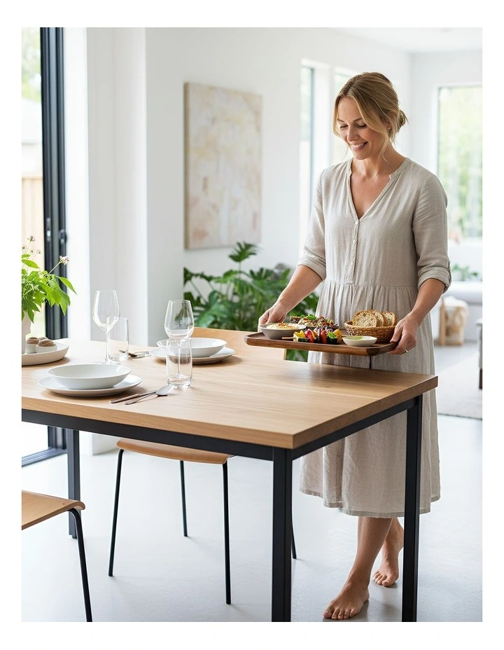 Wood Diagonal Square Acacia Wood Plate Serving Tray in Natural image 5