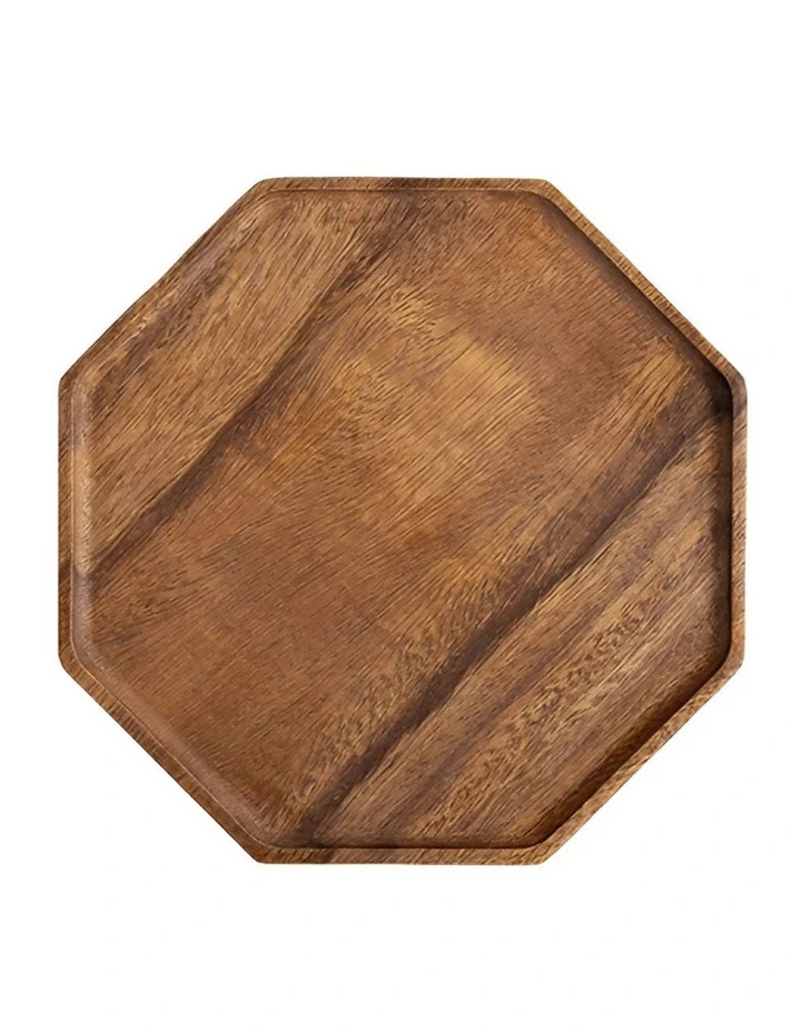 Wood Diagonal Acacia Plate Serving Tray in Natural image 1