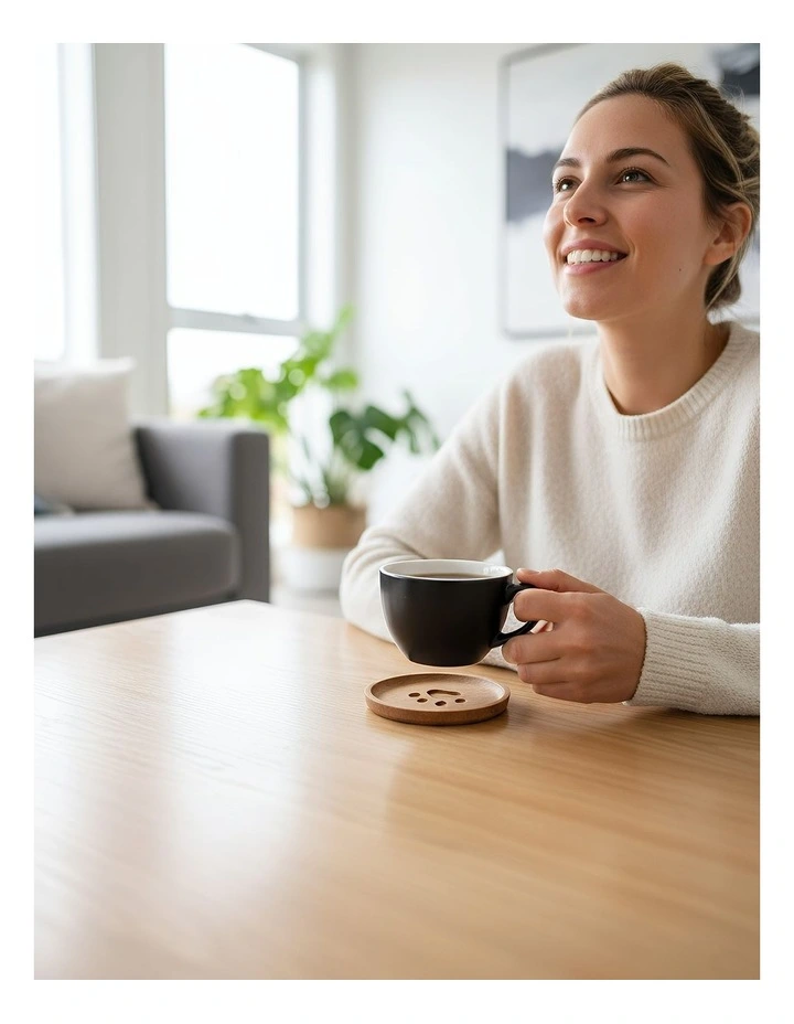 Wooden Cup Coaster 4 Pieces in Natural image 3