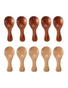 Tableware Wooden Kitchen Spoon 10 Pieces in Multi