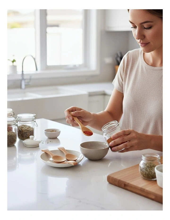 Wooden Kitchen Spoon 10 Pieces in Natural image 3