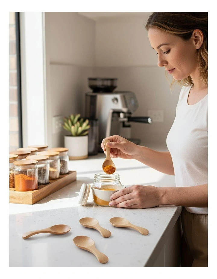Wooden Kitchen Spoon 10 Pieces in Natural image 4