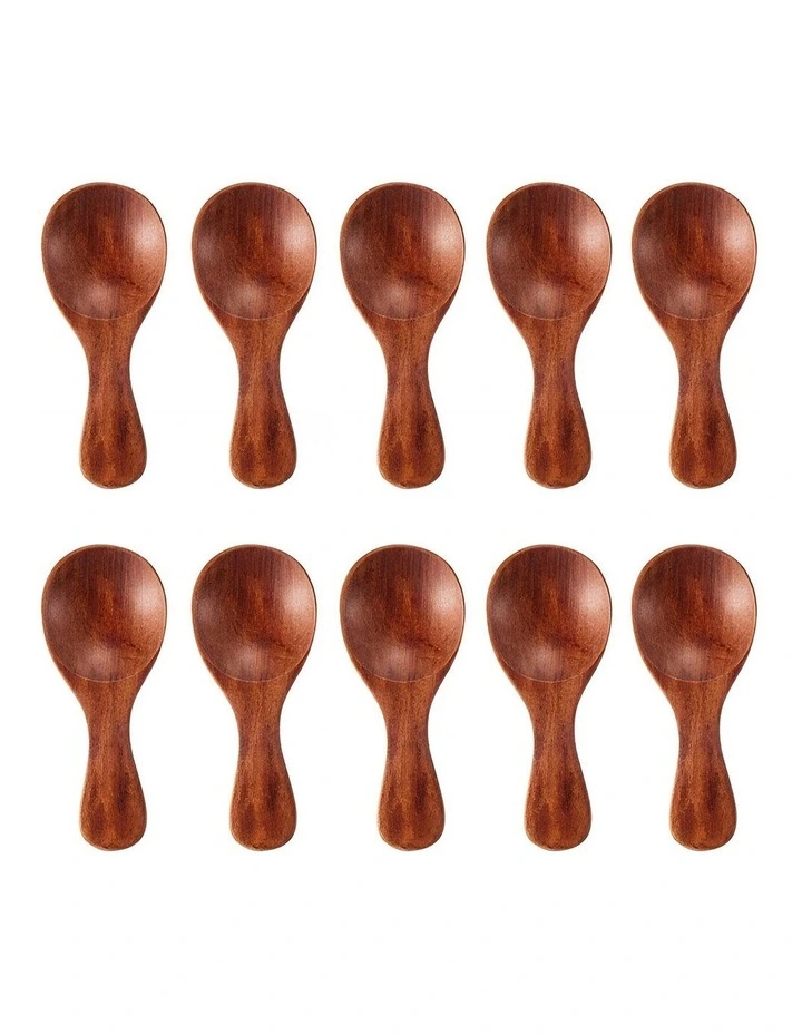 Wooden Kitchen Spoon 10 Pieces in Dark Brown image 1