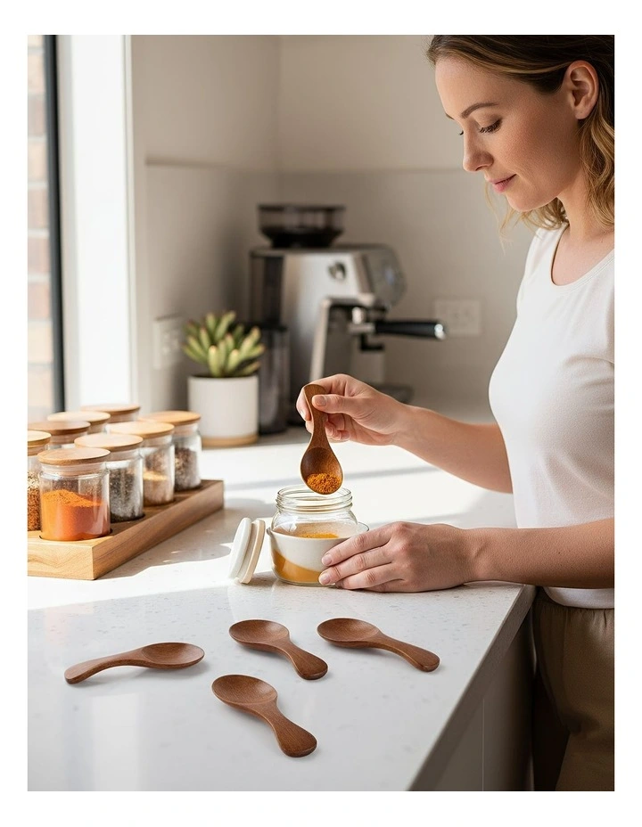 Wooden Kitchen Spoon 10 Pieces in Dark Brown image 4