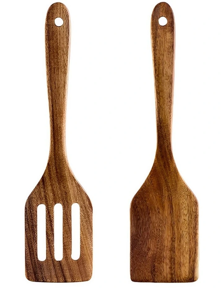 Wood Kitchen Spatula 2 Pieces in Brown image 1