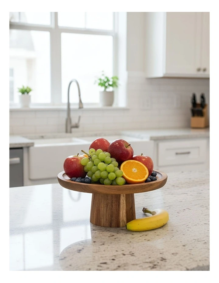 Wooden Cake Stand in Natural image 2