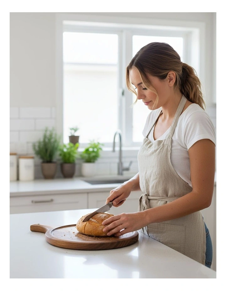 Round Wood Cutting Board in Natural image 5