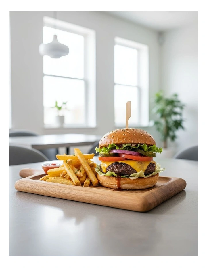 Square Wood Cutting Board in Natural image 2