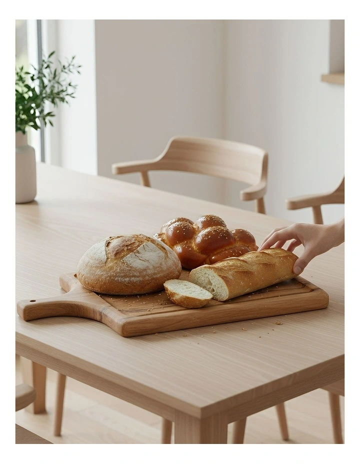 Square Wood Cutting Board in Natural image 4