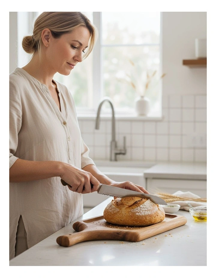 Square Wood Cutting Board in Natural image 5