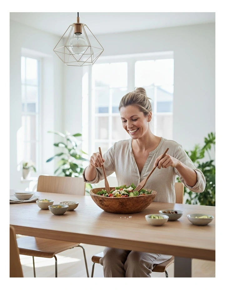 Wooden Spoon and Fork Set 2 Pieces in Brown image 4