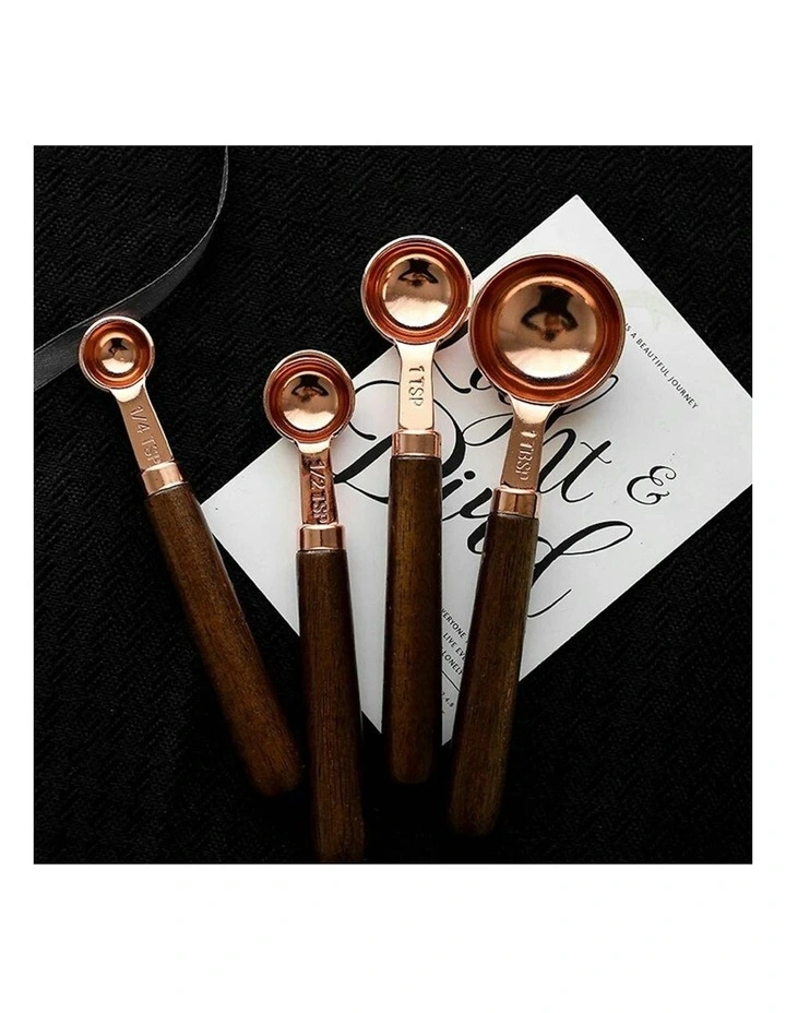 Wooden Measuring Cup 8 Pieces in Rosegold Brown image 6