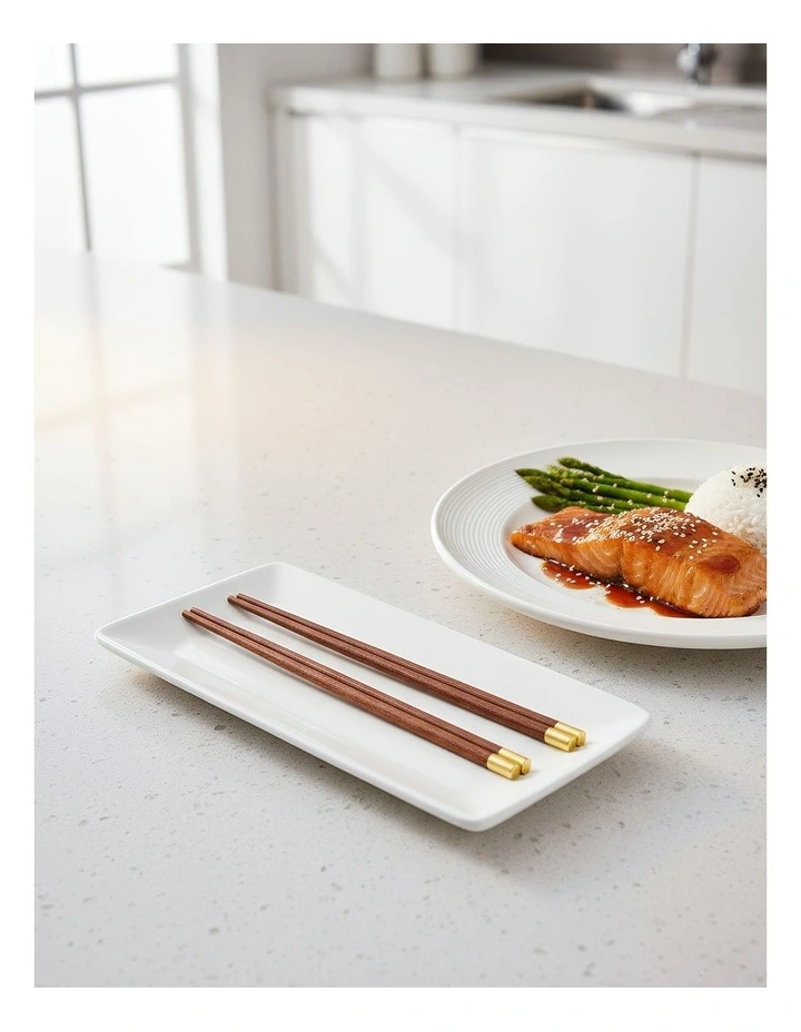 Wooden Chinese Sticks Set 10 Pairs in Dark Brown image 2