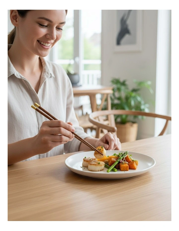 Wooden Chinese Sticks Set 10 Pairs in Dark Brown image 4