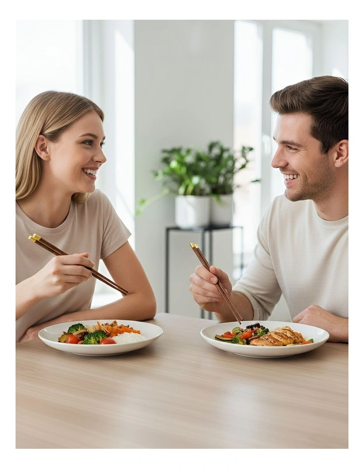 Wooden Chinese Sticks Set 10 Pairs in Dark Brown image 5