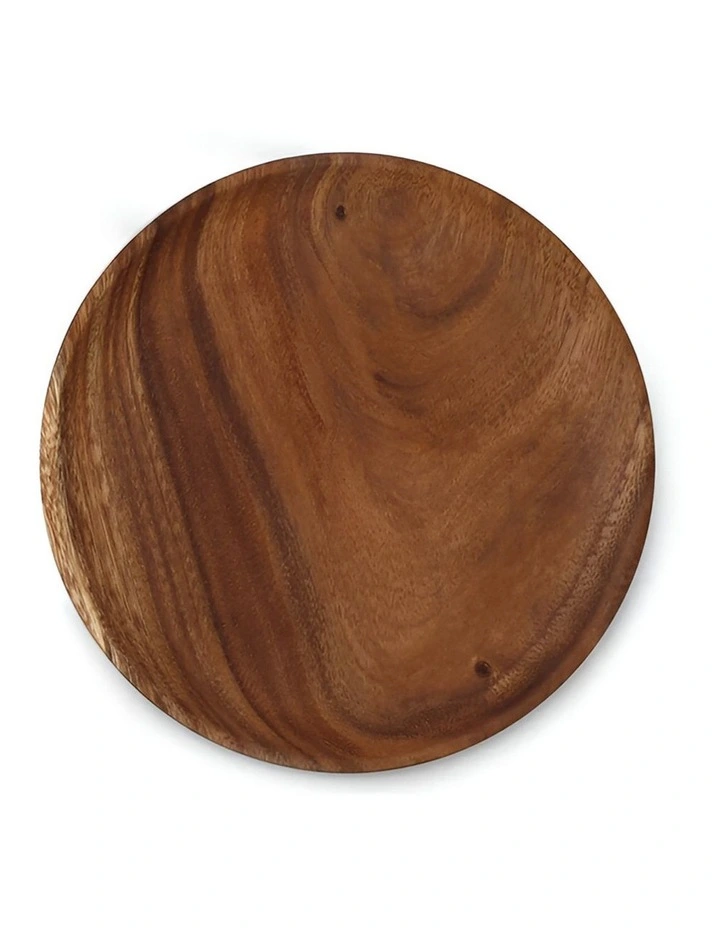 Wooden Serving Tray 4 Pieces in Dark Brown image 1