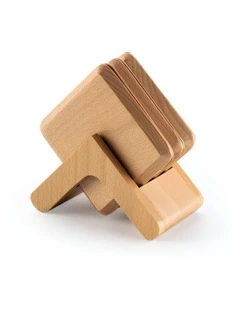 Wooden Coasters Cup 6 Pieces in Natural