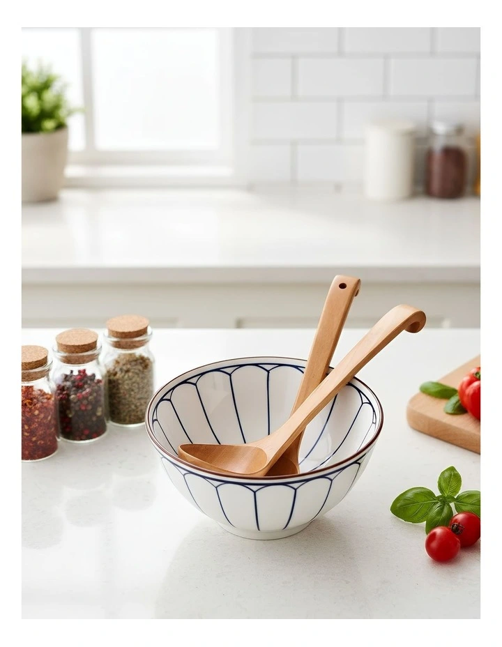 Wooden Soup Spoon 2 Pieces in Natural image 2