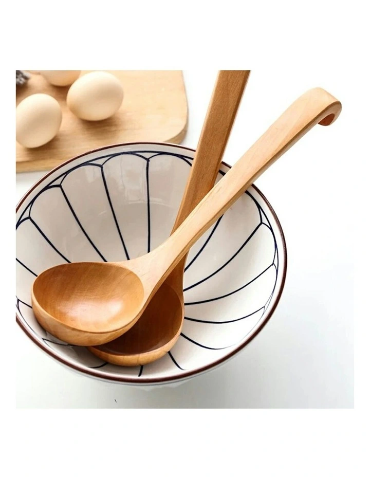 Superba Wooden Soup Spoon 2 Pieces in Natural image 2