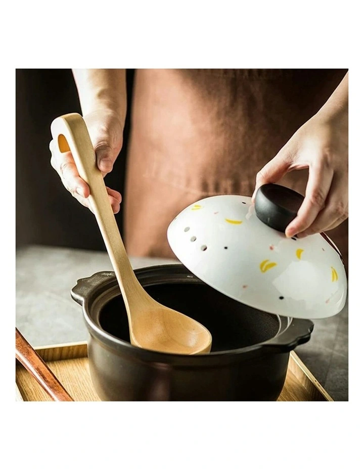 Superba Wooden Soup Spoon 2 Pieces in Natural image 3