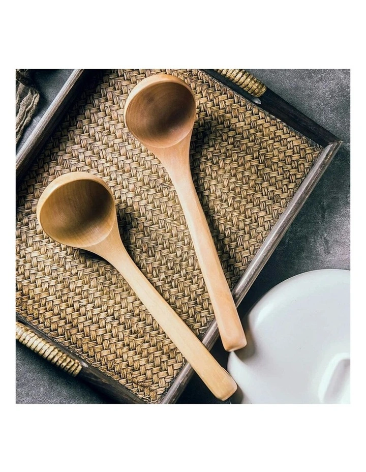 Superba Wooden Soup Spoon 2 Pieces in Natural image 4