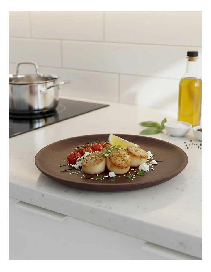 Wooden Plate 4 Pieces in Natural Brown image 2