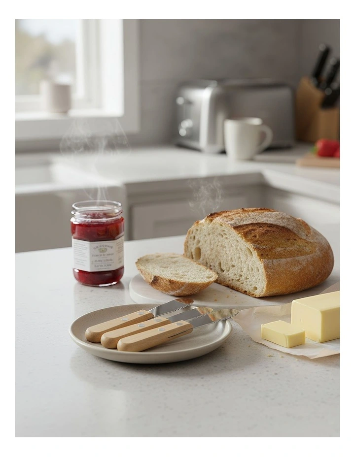 Wooden Butter Knife 3 Pieces in Natural Brown image 4