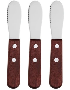 Wooden Butter Knife 3 Pieces in Dark Brown