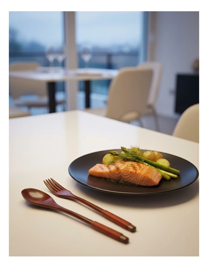 Wooden Spoon and Fork Set 2 Pieces in Orange image 3