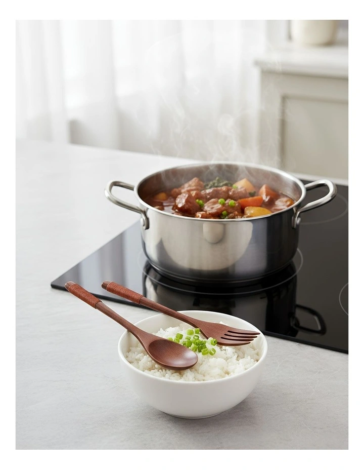 Wooden Spoon and Fork Set 2 Pieces in Orange image 5