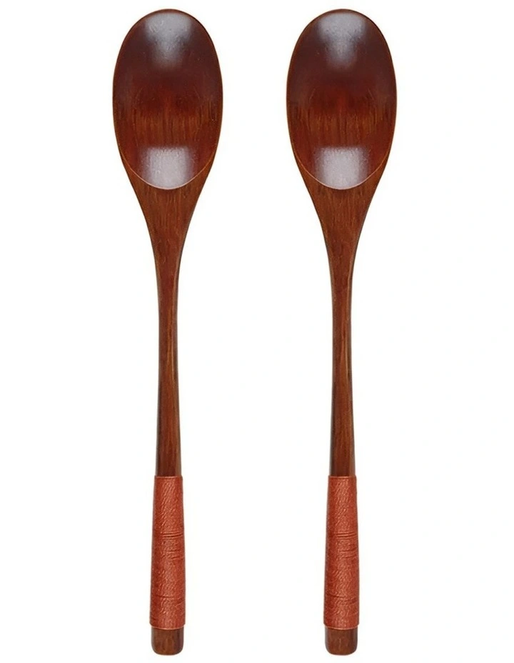 Wooden Spoons Set 2 Pieces in Brown image 1