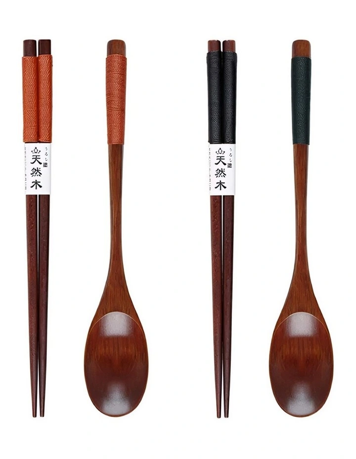 Wooden Chopsticks and Long Ladle Set 4 Pieces in Mixed Color image 1