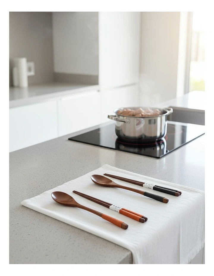 Wooden Chopsticks and Long Ladle Set 4 Pieces in Mixed Color image 4