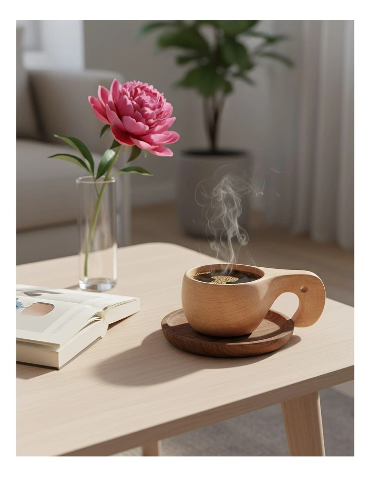 Wooden Cup Coffee Mug in Brown image 2