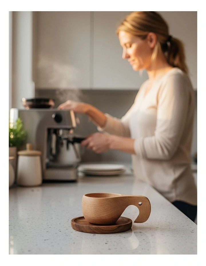 Wooden Cup Coffee Mug in Brown image 3