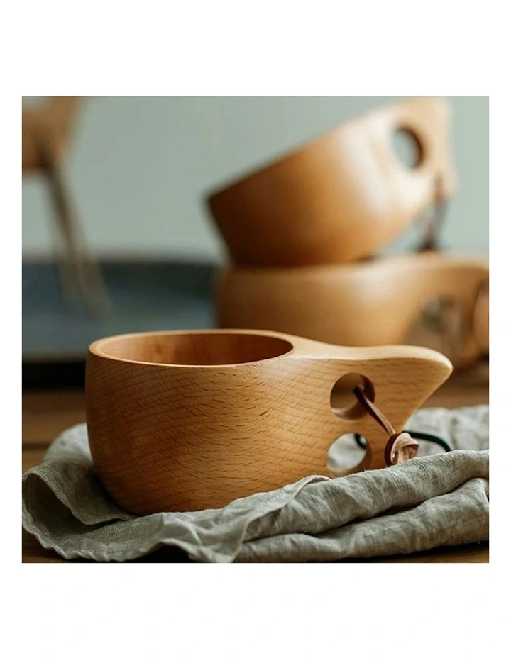 Coffee Wooden Cup in Brown image 2