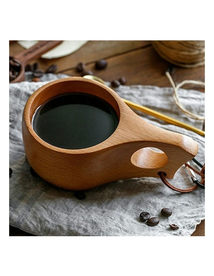 Coffee Wooden Cup in Brown image 3