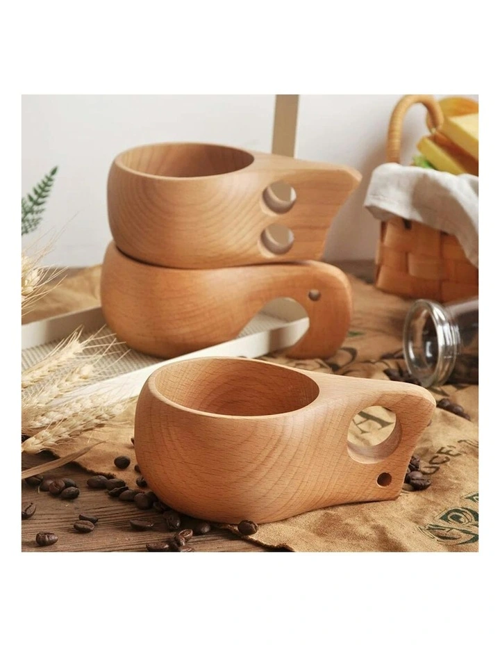 Coffee Wooden Cup in Brown image 5