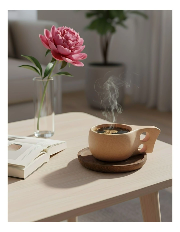 Wooden Cup Coffee Mug in Brown image 2