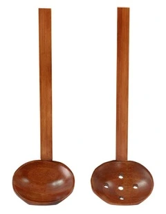 Wooden Ladle 2 Piece in Brown