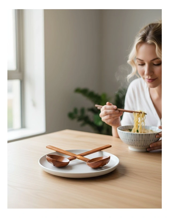 Wooden Strainer Soup Spoon 4 Pieces in Brown image 5