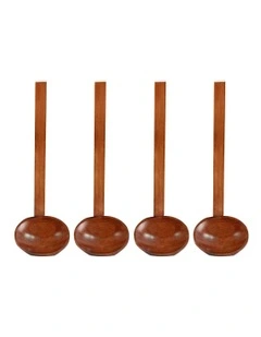 Wooden Soup Spoon 4 Pieces in Brown