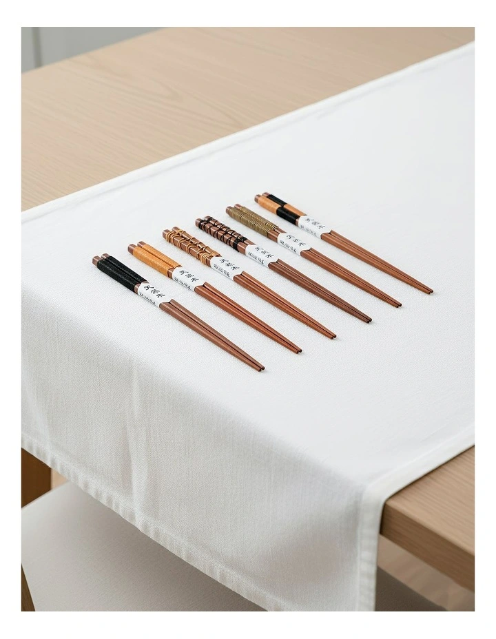 Reusable Wooden Chopsticks 6 Piece in Brown image 2