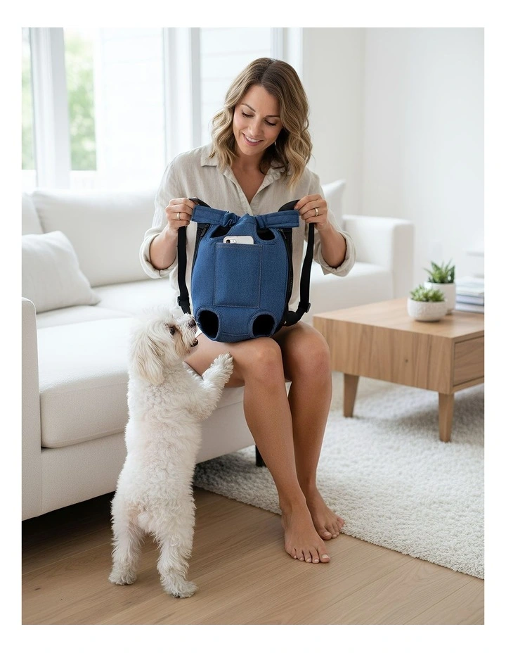 Pet Carrier Small Backpack in Blue image 5