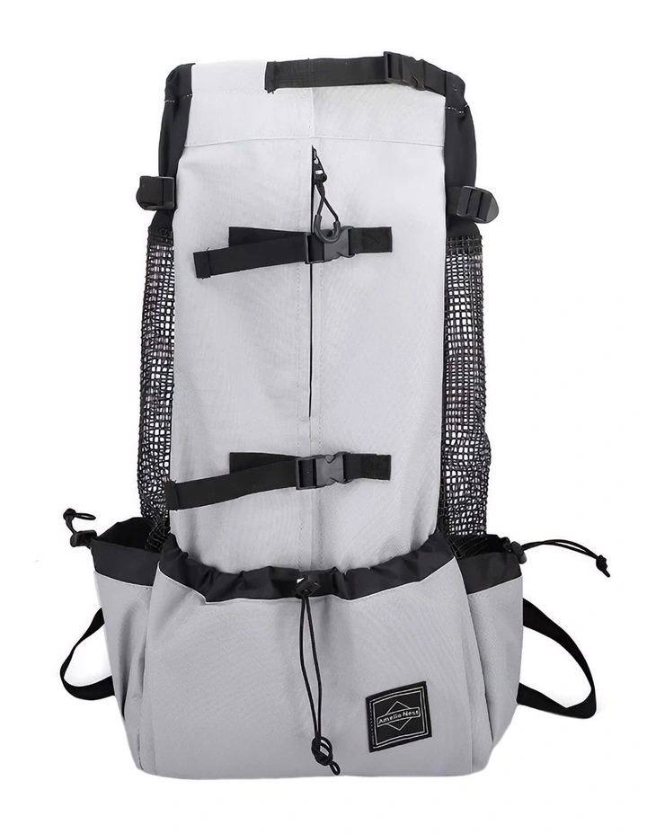 Pet Carrier XL Travel Riding Backpack in Grey image 1