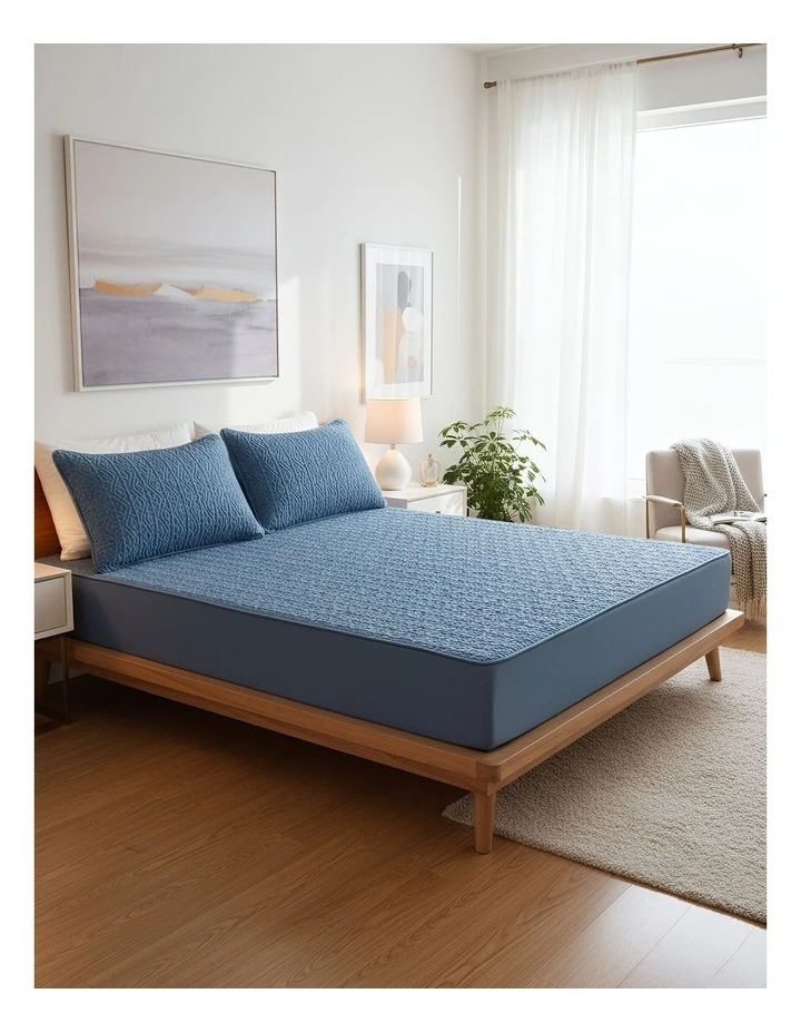 Anti-bacterial King Size Mattress Cover in Blue image 2